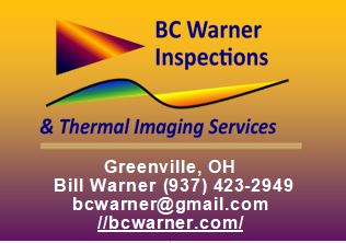 BC Warner Inspections & Thermal Imaging- GDREIA Vendor biz card